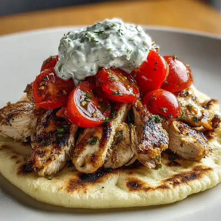 Greek Chicken Gyros with Lemon-Herb Marinade and Tzatziki Recipe