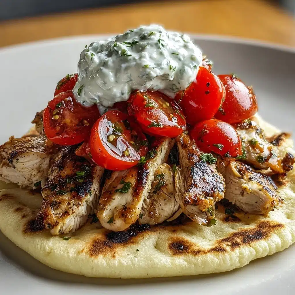 Greek Chicken Gyros with Lemon-Herb Marinade and Tzatziki Recipe