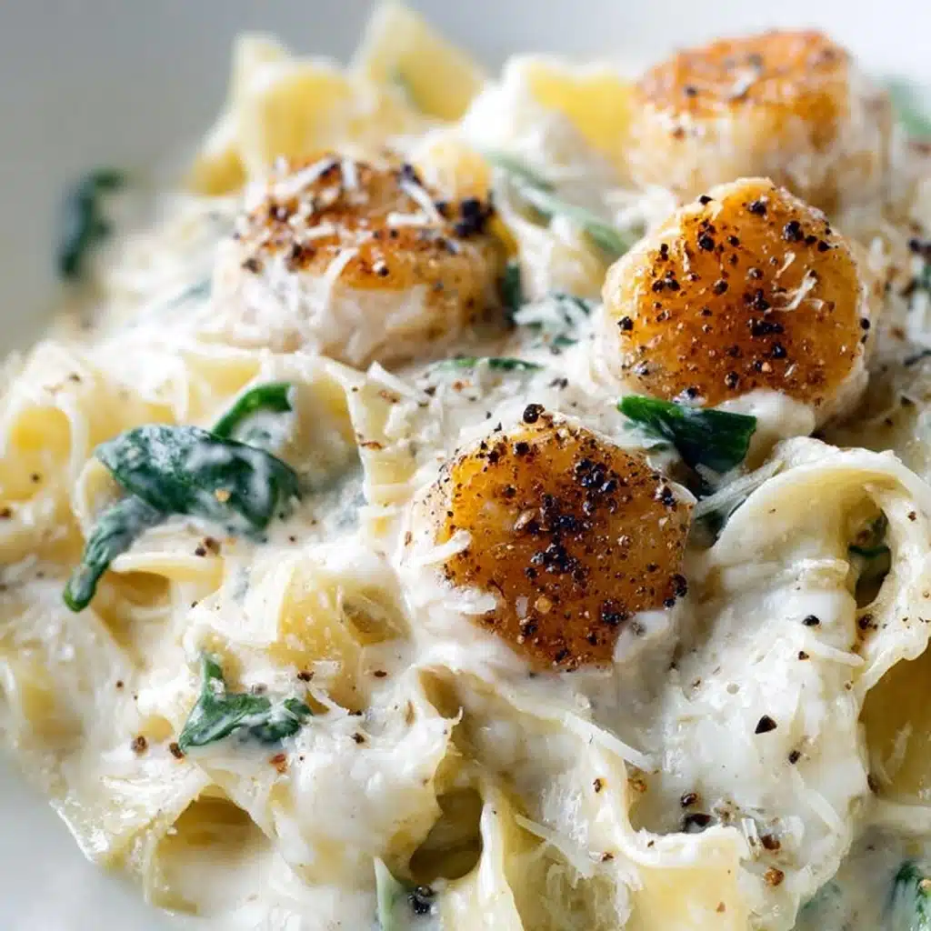 Chicken Meatballs with Cheesy Spinach Pappardelle Recipe