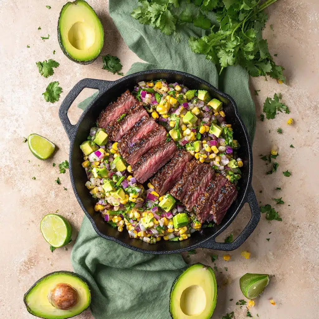 Grilled Flank Steak with Corn & Avocado Salsa Recipe - Recipe Image