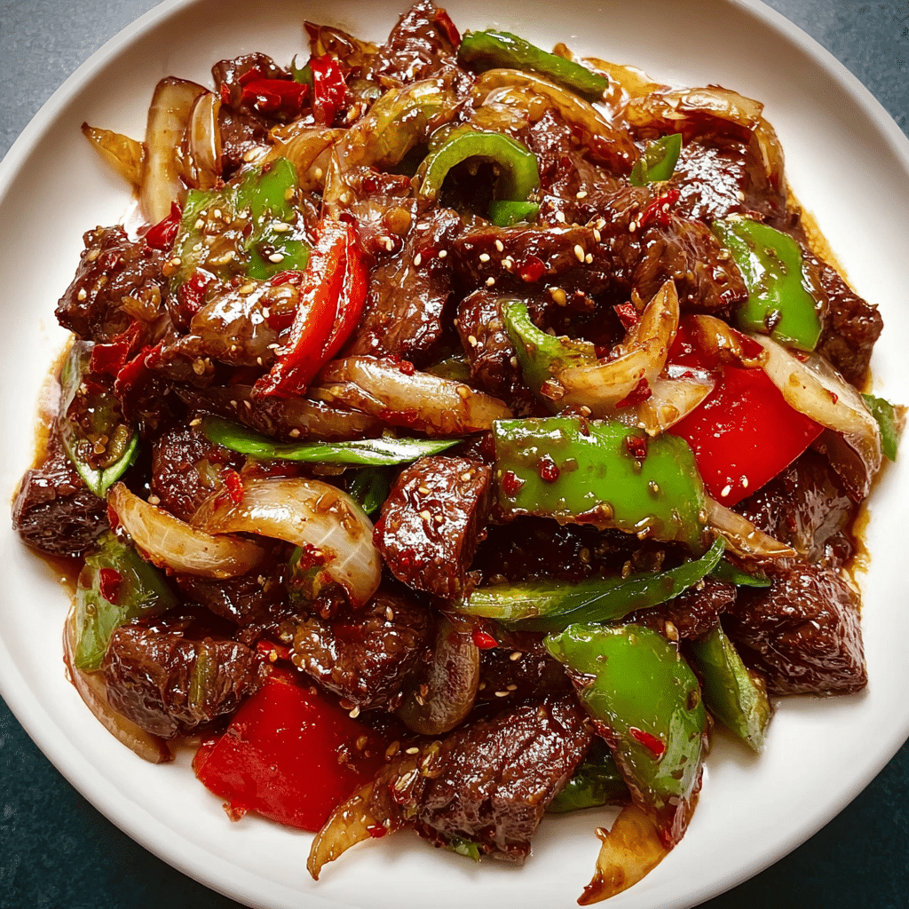 Pepper Steak with Bell Peppers and Onion Recipe - Recipe Image