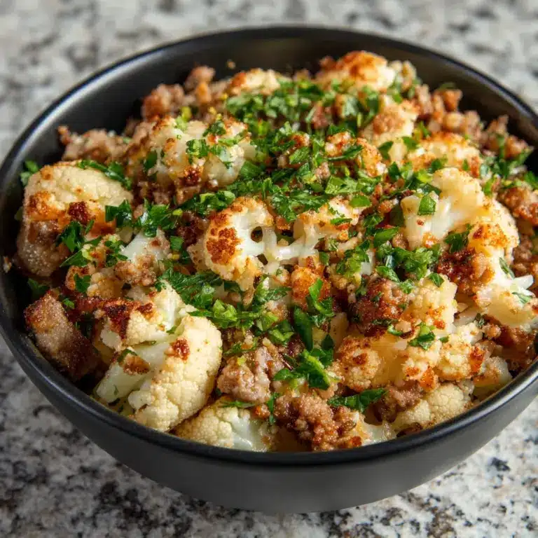 Garlic Butter Ground Turkey with Cauliflower Skillet Recipe