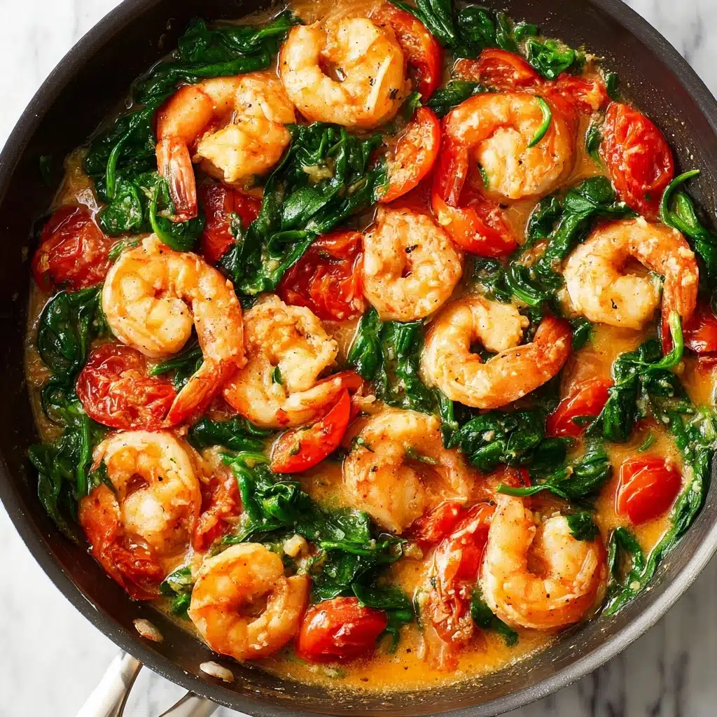 Tomato Spinach Shrimp Pasta Recipe