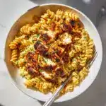 Creamy Garlic Parmesan Chicken with Cheesy Twisted Pasta Recipe