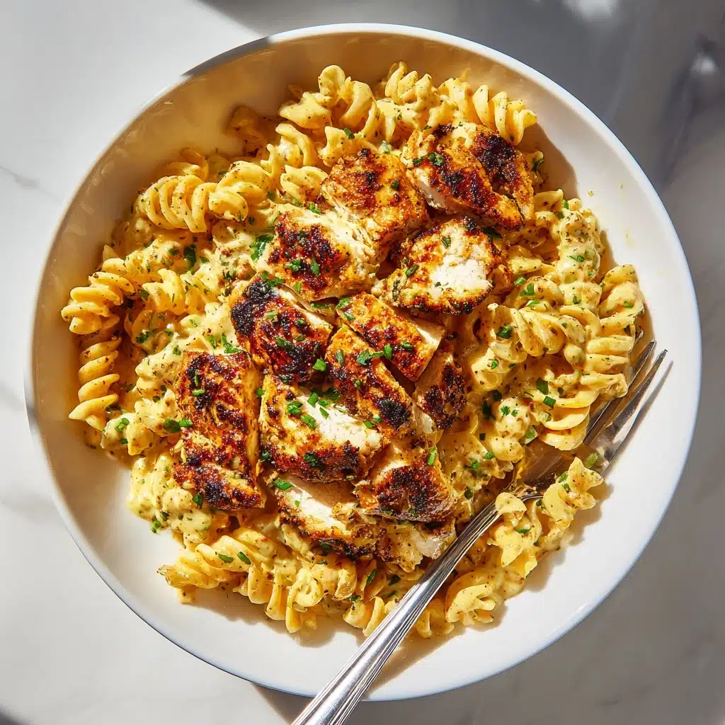 Creamy Garlic Parmesan Chicken with Cheesy Twisted Pasta Recipe