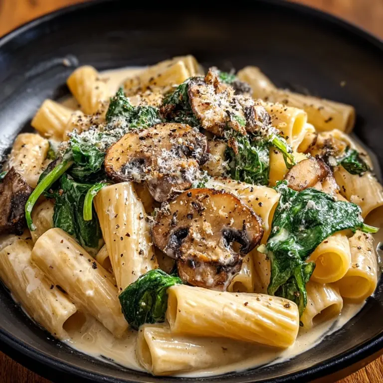 Spinach Mushroom Pasta Recipe