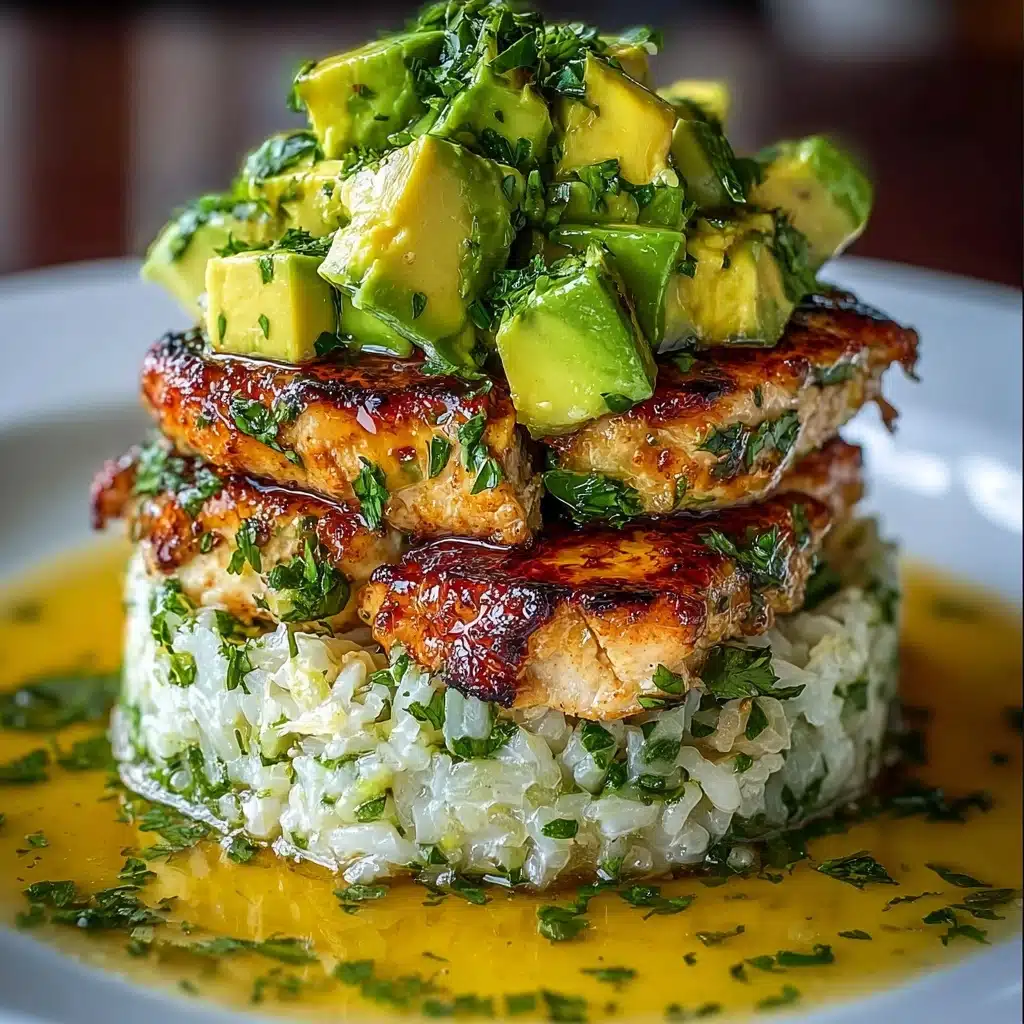 Honey Lime Chicken And Avocado Rice Stack Recipe - Recipe Image