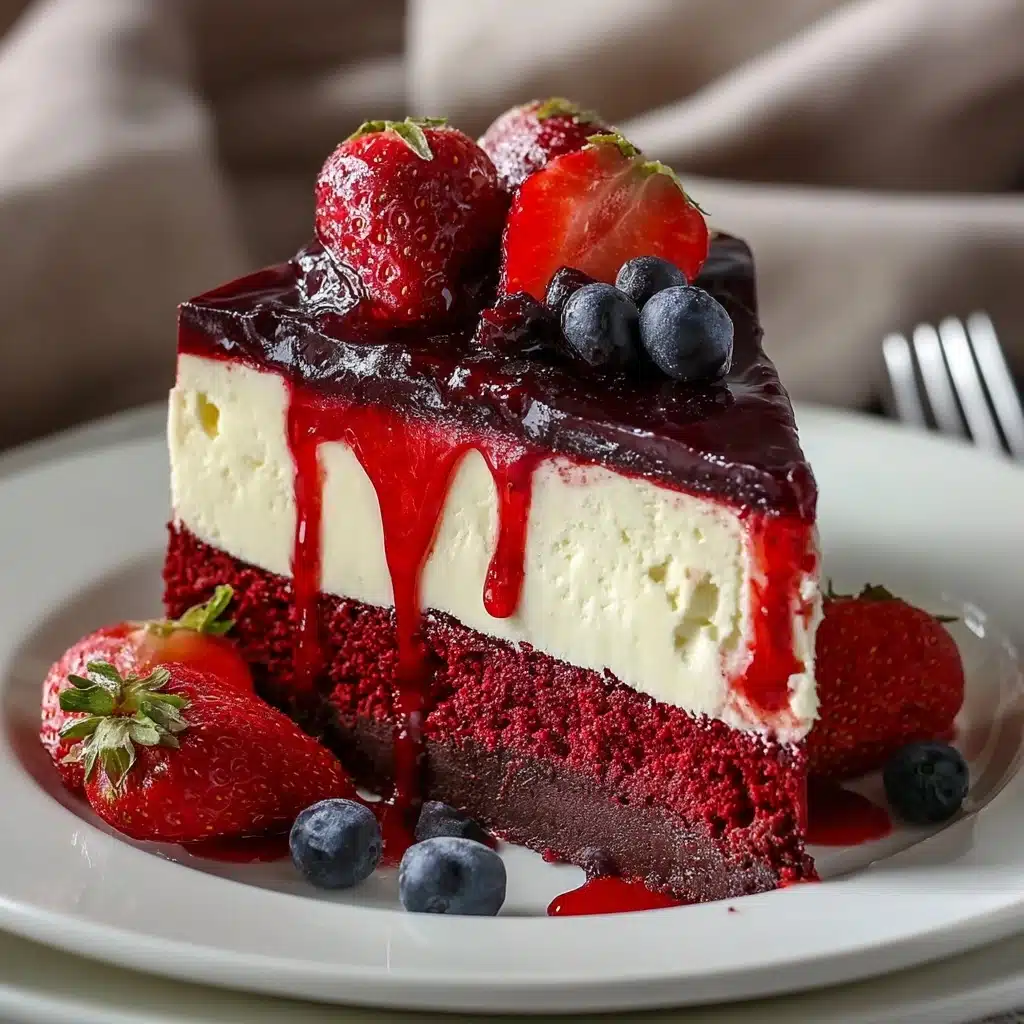 Red Velvet Strawberry Cheesecake Recipe - Recipe Image