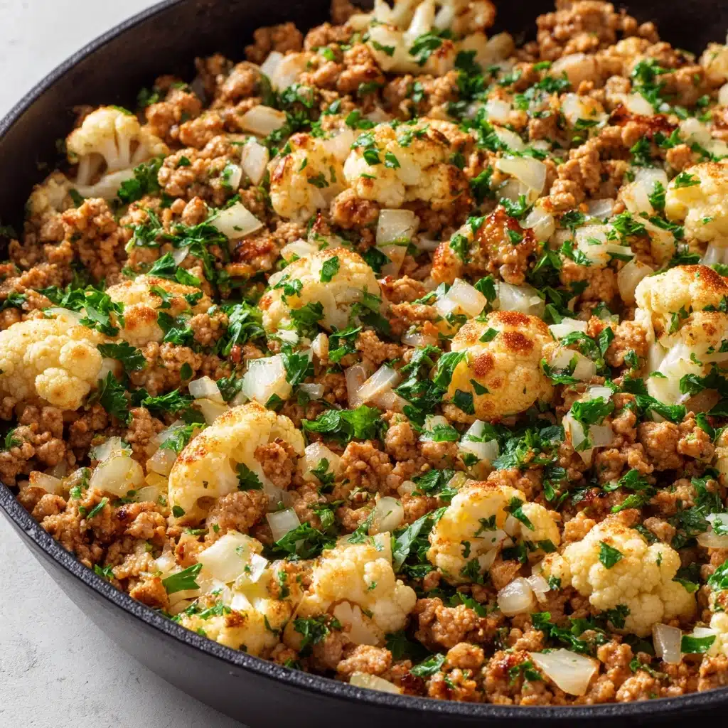 Garlic Butter Ground Turkey with Cauliflower Skillet Recipe - Recipe Image