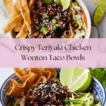 Teriyaki Chicken Wonton Taco Bowls Recipe