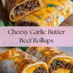 Easy Garlic Butter Beef Cheeseburger Rollups Recipe