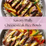 High Protein Philly Cheesesteak Rice Bowls Recipe