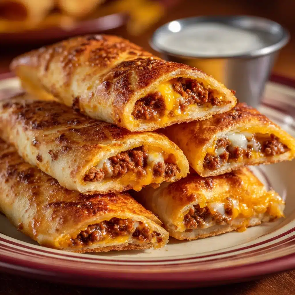 Cheesy Taco Stuffed Breadsticks with Taco Filling Recipe - Recipe Image
