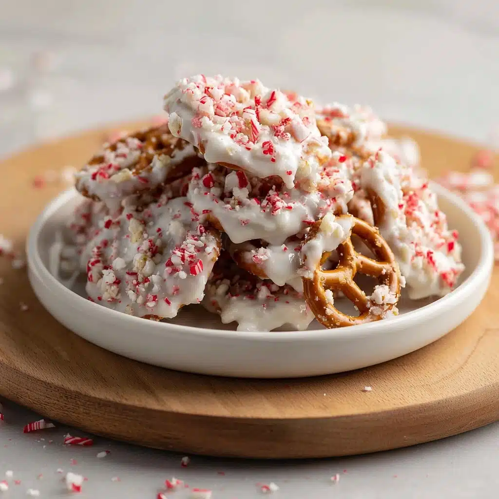 White Chocolate Peppermint Pretzel Crisps Recipe - Recipe Image