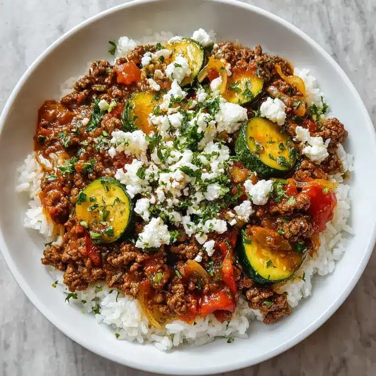 Greek-Style Beef and Zucchini Rice Bowl Recipe