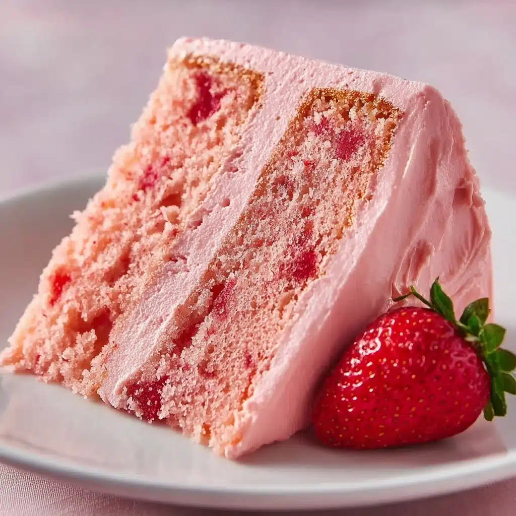 Fresh Strawberry Cake With Strawberry Buttercream Recipe - Recipe Image