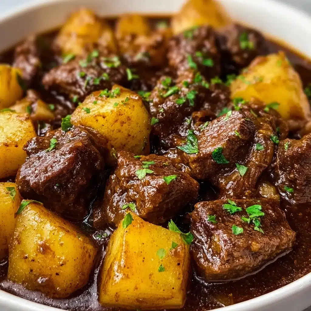 Slow Cooker Garlic Butter Beef Bites & Potatoes Recipe - Recipe Image