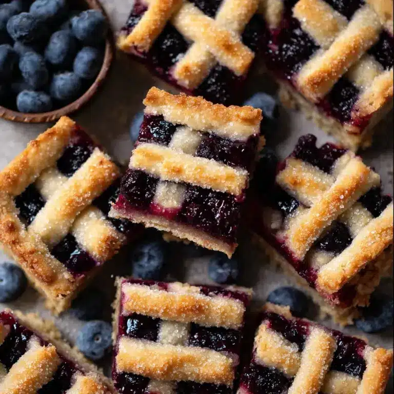 Gooey Blueberry Pie Bars with Lattice Pie Crust Recipe