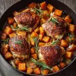 Apple Cider Glazed Chicken with Sweet Potatoes and Rosemary Recipe