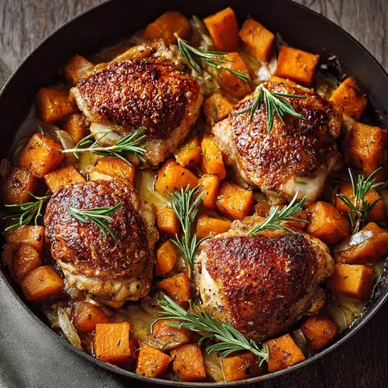 Apple Cider Glazed Chicken with Sweet Potatoes and Rosemary Recipe