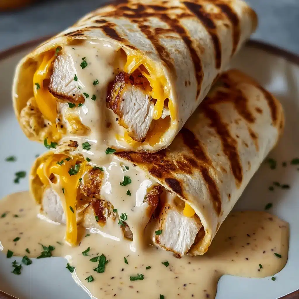 Cheesy Garlic Chicken Wraps Recipe - Recipe Image