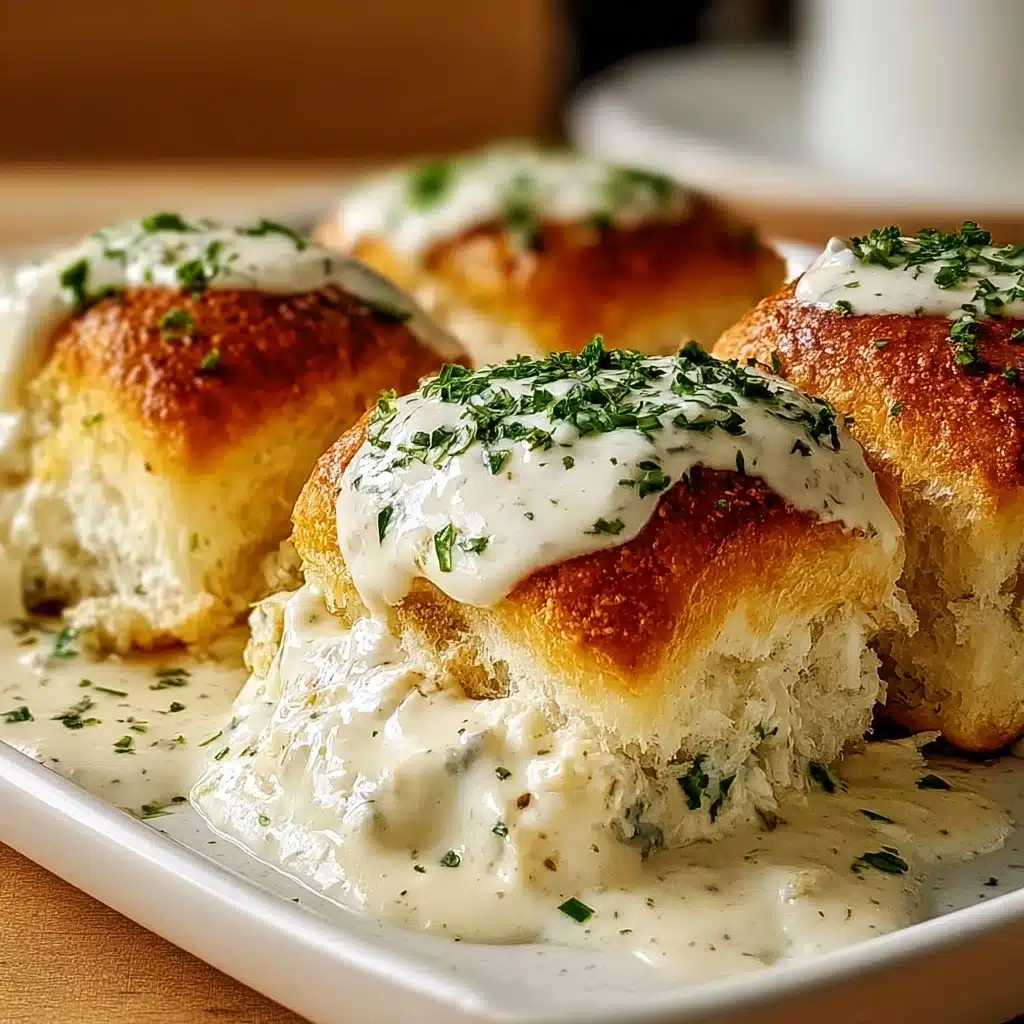 Chicken Pillows with Creamy Parmesan Sauce for Cozy Nights Recipe - Recipe Image