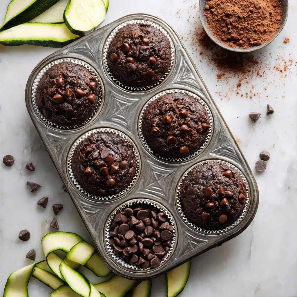 Healthy & Moist Chocolate Zucchini Muffins Recipe