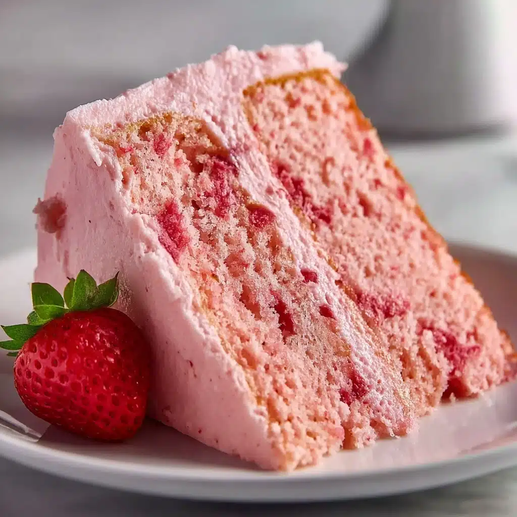 Fresh Strawberry Cake With Strawberry Buttercream Recipe - Recipe Image