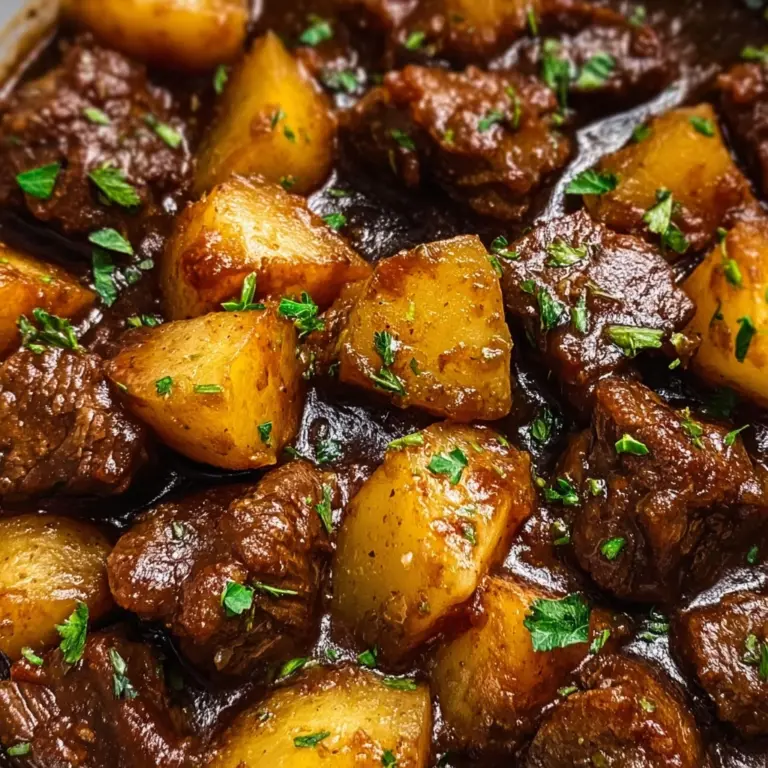 Slow Cooker Garlic Butter Beef Bites & Potatoes Recipe