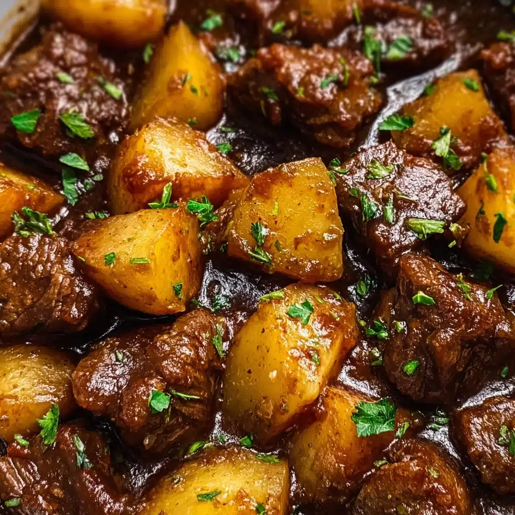 Slow Cooker Garlic Butter Beef Bites & Potatoes Recipe - Recipe Image