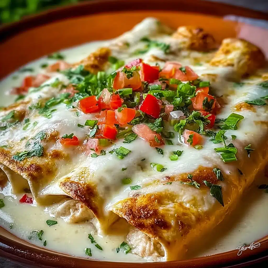 Chicken Enchiladas with Sour Cream White Sauce Recipe