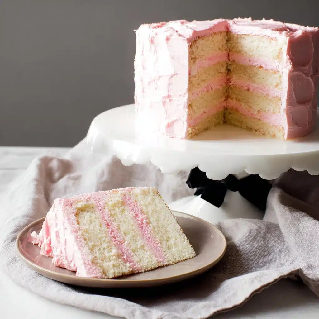 White Almond Cake with Whipped Buttercream Frosting Recipe