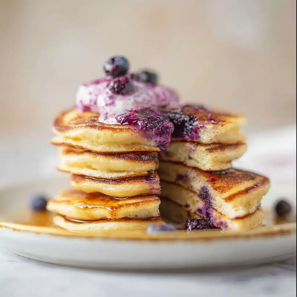 Ricotta Pancakes with Salted Blueberry Butter Recipe - Recipe Image