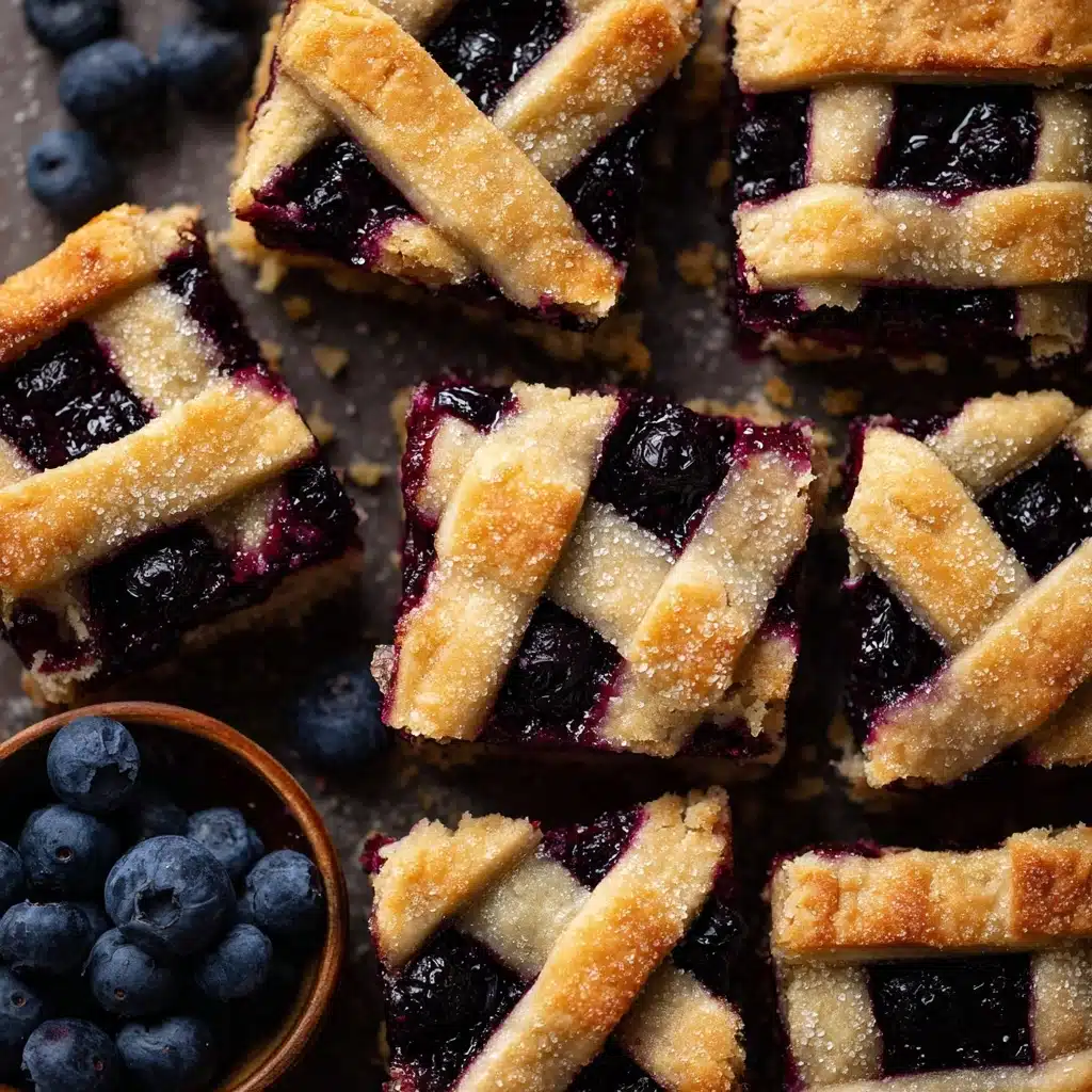 Gooey Blueberry Pie Bars with Lattice Pie Crust Recipe - Recipe Image