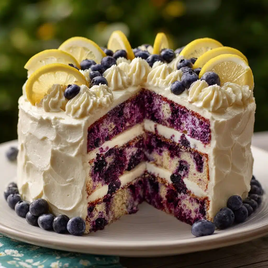 Blueberry Cake with Lemon Cream Cheese Frosting Recipe - Recipe Image
