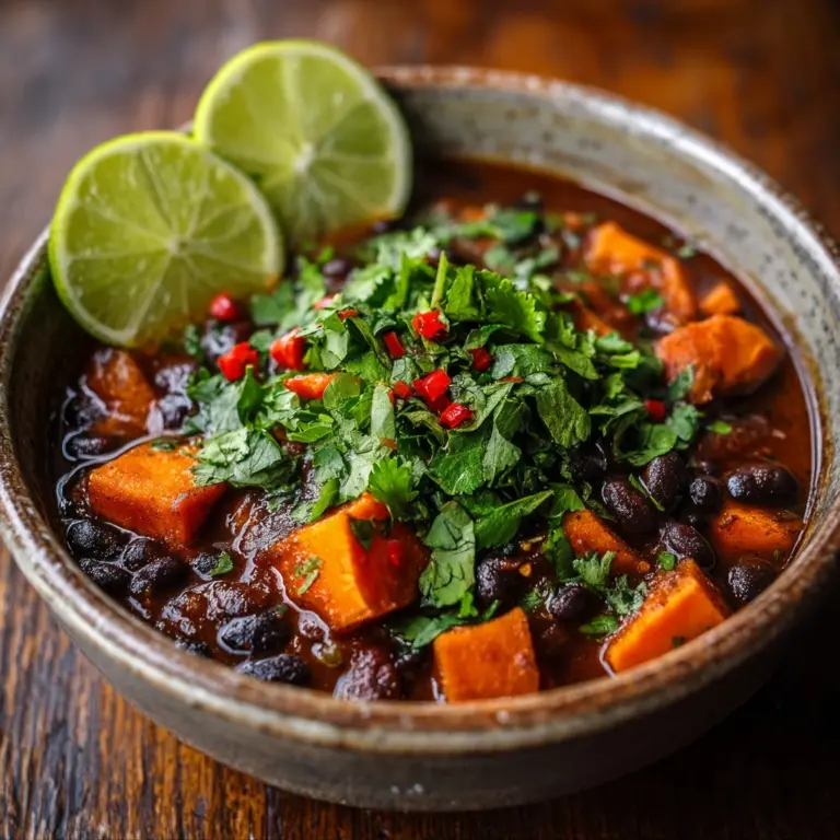 Sweet Potato & Black Bean Vegetarian Chili – Crock Pot Recipe