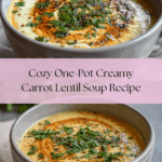One Pot Creamy Carrot Lentil Soup Recipe