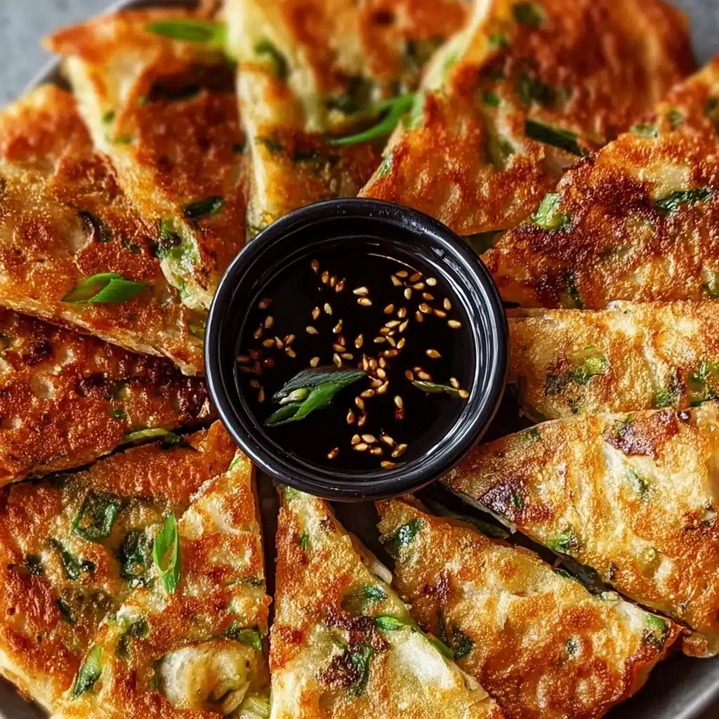 Crispy Vegetable Pancakes with Asian Dipping Sauce Recipe - Recipe Image