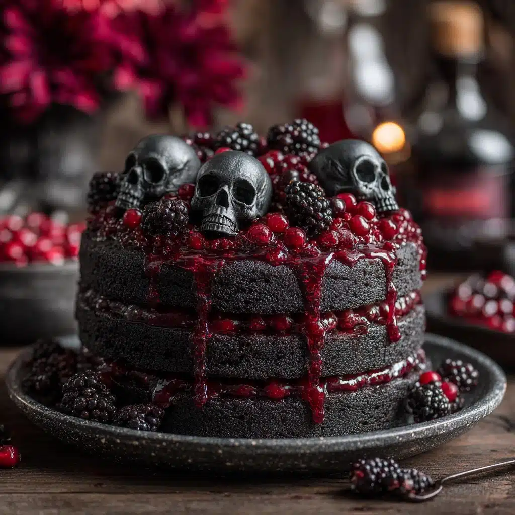 Spooky Black Velvet Halloween Cake Recipe