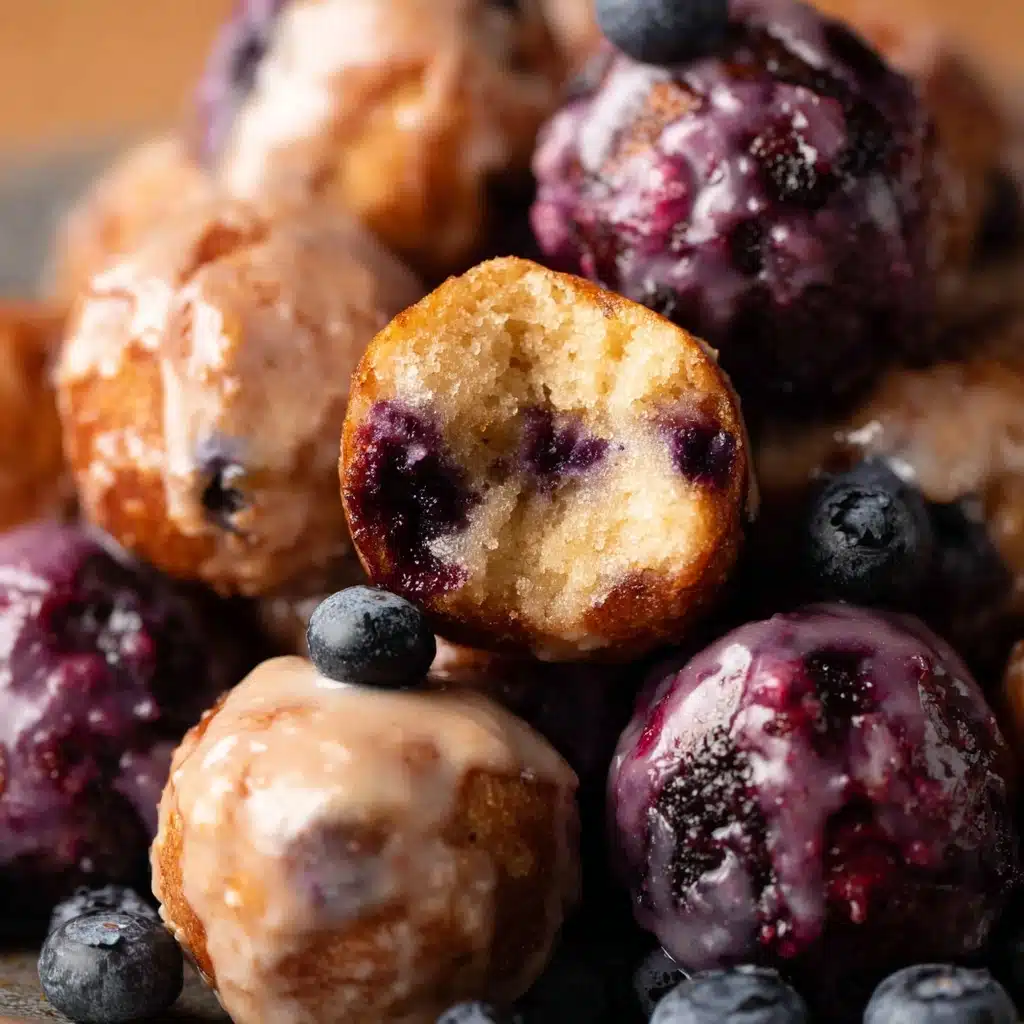 Blueberry Cake Donuts with Blueberry Glaze Recipe - Recipe Image