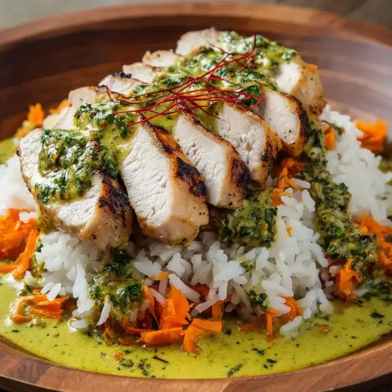 Easy Peruvian Chicken And Rice with Green Sauce Recipe