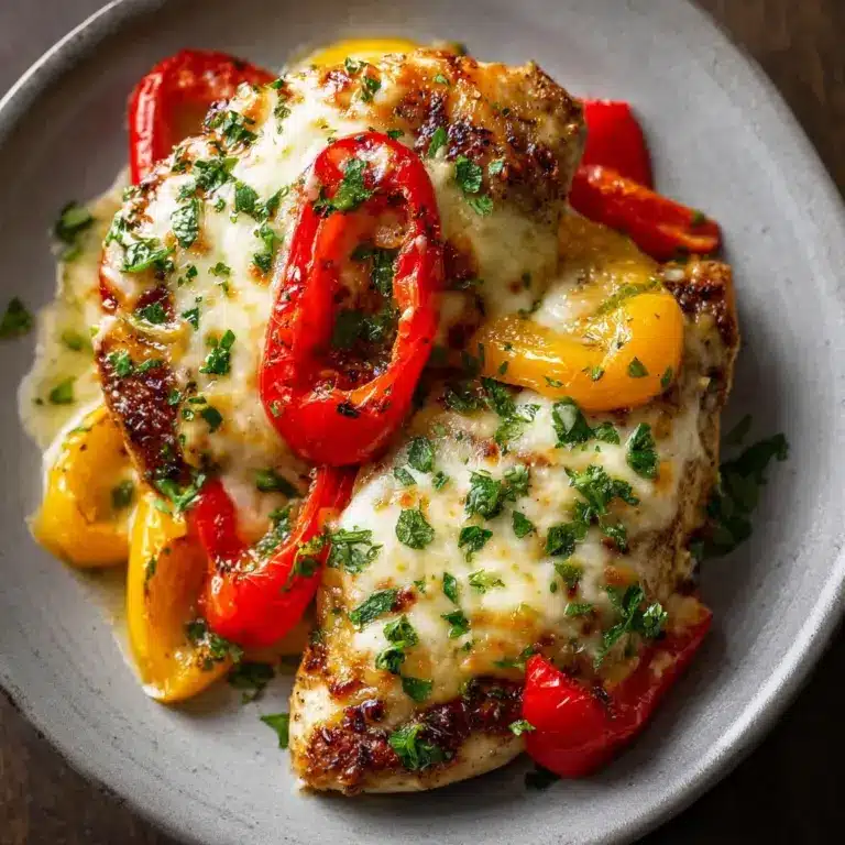 Cheesy Baked Chicken breast and Peppers Recipe
