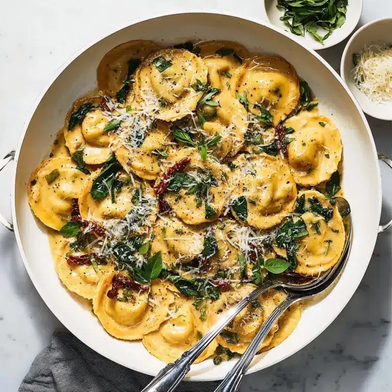 Cheese Ravioli with Sun Dried Tomato Cream Sauce Recipe