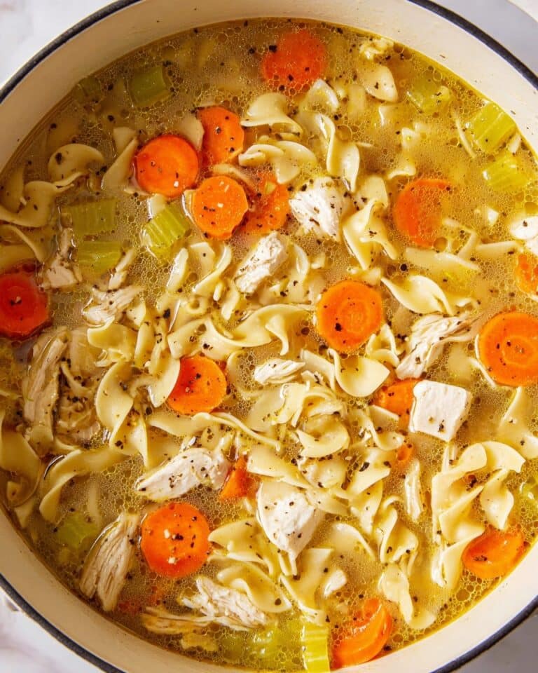 Hearty Turkey Soup with Egg Noodles and Vegetables Recipe