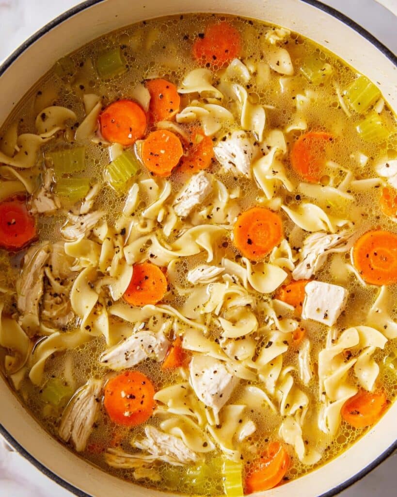 Hearty Turkey Soup with Egg Noodles and Vegetables Recipe