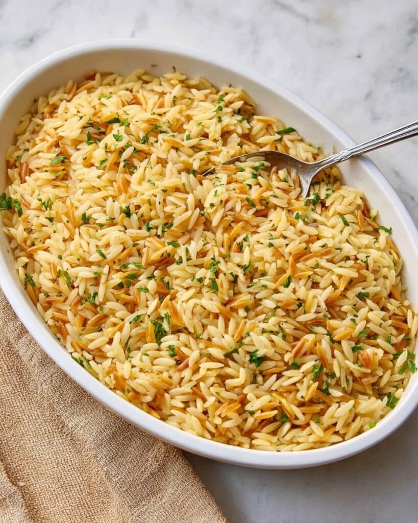 Chicken Flavored Rice with Orzo and Parsley Recipe