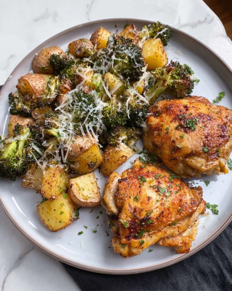 Sheet Pan Parmesan Garlic Chicken Thighs Recipe