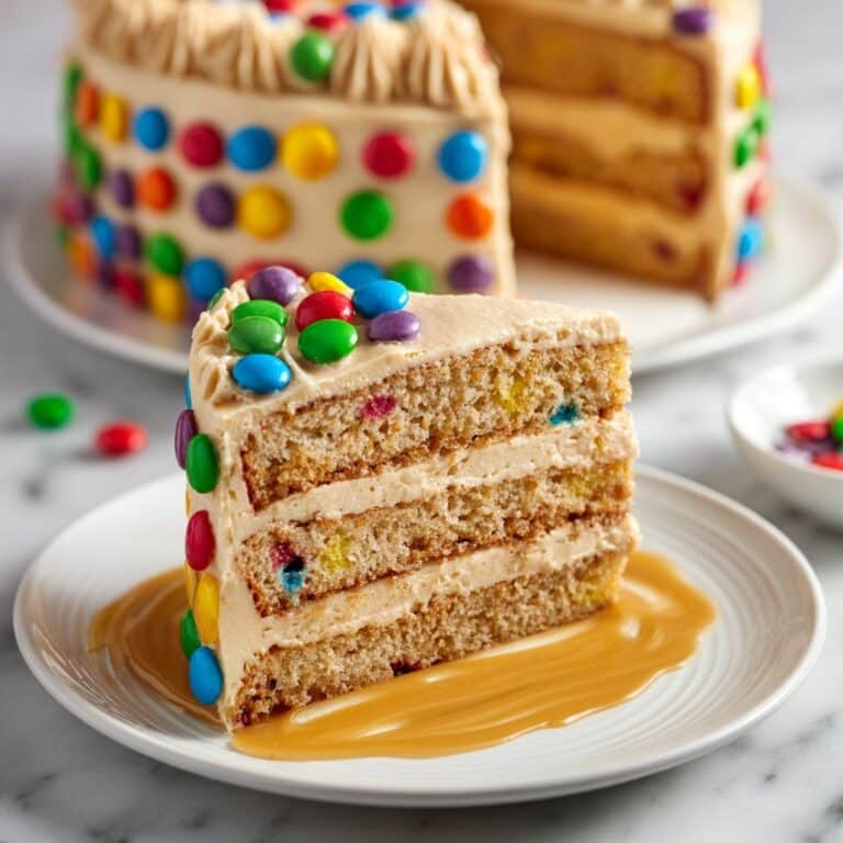 M&M’s Peanut Butter Cake with Peanut Butter Frosting Recipe