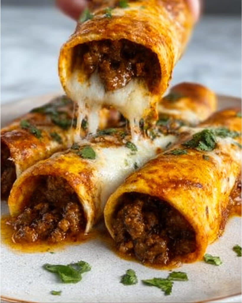 Crispy Beef Cheese Chimichangas – A Golden, Cheesy Fiesta in Every Bite Recipe