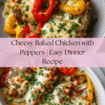 Cheesy Baked Chicken breast and Peppers Recipe